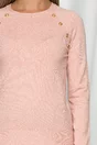 Bluza Mara roz cu nasturi aurii decorativi la umeri