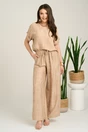 Bluza maro din viscoza cu croi lejer si nod la baza, 4, dyfashion.ro