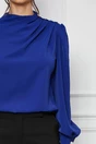 Bluza MBG albastra cu nasturi perlati pe umar