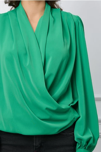 Bluza MBG verde cu bust petrecut