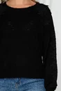 Bluza Mira neagra din tricot cu dantela pe maneci