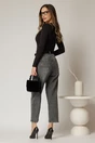 Bluza neagra casual cu decolteu decupat si accesoriu, 2, dyfashion.ro
