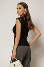 Bluza neagra cu detalii si curea din piele ecologica, 2, dyfashion.ro