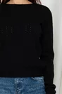 Bluza Olivia neagra tricotata cu perforatii