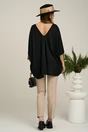 Bluza oversize neagra cu mansete aurii