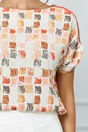 Bluza Rowena corai cu imprimeu geometric