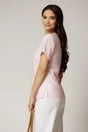 Bluza roz cu buline din rayon si broderie la decolteu, 2, dyfashion.ro