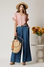 Bluza roz din rayon cu croi drept si volane la maneci, 3, dyfashion.ro