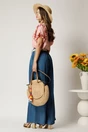 Bluza roz din rayon cu croi drept si volane la maneci, 2, dyfashion.ro