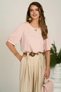 Bluza roz din viscoza cu croi drept, 1, dyfashion.ro