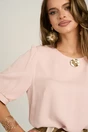 Bluza roz din viscoza cu croi drept, 3, dyfashion.ro