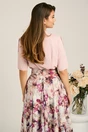 Bluza roz din viscoza cu pliuri si accesoriu metalic delicat, 2, dyfashion.ro