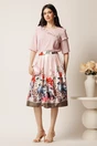 Bluza roz din viscoza lejera cu volanas pe bust, 3, dyfashion.ro