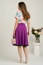 Bluza roz piersica din viscoza lejera cu imprimeu turcoaz, 2, dyfashion.ro