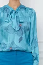 Bluza Smaranda bleu cu imprimeu floral maxi