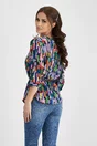 Bluza Vanessa cu imprimeu multicolor si curea in talie