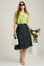 Bluza verde din viscoza lejera a cu funda, 4, dyfashion.ro
