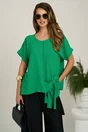 Bluza verde din viscoza oversized cu funda in talie, 1, dyfashion.ro