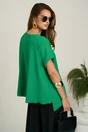 Bluza verde din viscoza oversized cu funda in talie, 2, dyfashion.ro