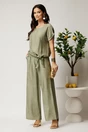 Bluza verde fistic din viscoza cu croi lejer si nod la baza, 3, dyfashion.ro