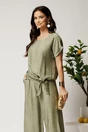 Bluza verde fistic din viscoza cu croi lejer si nod la baza, 1, dyfashion.ro