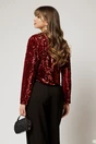 Bolero DY Fashion bordo din catifea cu paiete, 2, dyfashion.ro