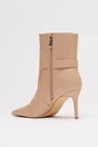Botine beige din piele ecologica cu toc subtire si accesoriu, 3, dyfashion.ro