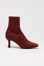 Botine elegante bordo din material textil catifelat, 2, dyfashion.ro