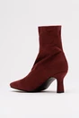 Botine elegante bordo din material textil catifelat, 3, dyfashion.ro