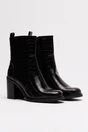Botine negre din piele ecologica cu textura tip croco, 1, dyfashion.ro