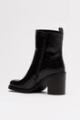 Botine negre din piele ecologica cu textura tip croco, 3, dyfashion.ro