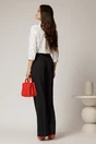 Camasa alba cu buline negre cu funda la guler si inchidere cu nasturi, 2, dyfashion.ro