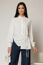 Camasa alba din voal cu guler ascutit, 1, dyfashion.ro