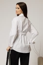 Camasa alba lunga din poplin cu croiul larg si catarame, 2, dyfashion.ro