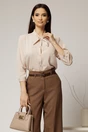 Camasa bej cu funda la guler si inchidere cu nasturi, 1, dyfashion.ro