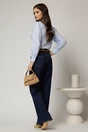 Camasa DY Fashion din poplin cu dungi bleu si nasturi asimetrici, 2, dyfashion.ro