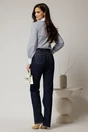 Camasa din poplin cu imprimeu bleu si negri si guler ascutit, 2, dyfashion.ro