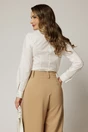 Camasa DY Fashion alba din poplin cu croi cambrat si nervuri pe bust, 2, dyfashion.ro