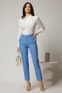 Camasa DY Fashion alba din poplin cu guler dublu si croi cambrat, 3, dyfashion.ro