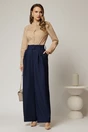 Camasa DY Fashion bej din poplin cu croi cambrat si nervuri pe bust, 3, dyfashion.ro