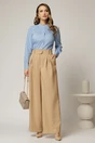 Camasa DY Fashion bleu din poplin cu croi cambrat si nervuri pe bust, 3, dyfashion.ro