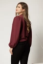 Camasa DY Fashion burgundy din voal plin cu guler incretit, 2, dyfashion.ro