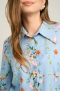 Camasa DY Fashion din viscoza bleu cu imprimeu floral