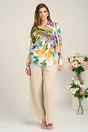 Camasa DY Fashion din viscozaicory cu print mov si verde