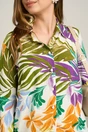 Camasa DY Fashion din viscozaicory cu print mov si verde