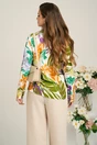 Camasa DY Fashion din viscozaicory cu print mov si verde