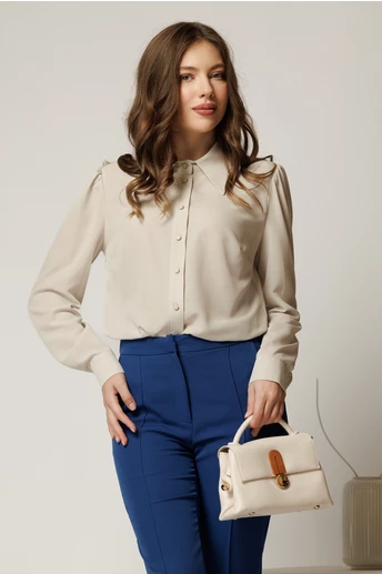 Camasa DY Fashion ivoar cu guler si inchidere cu nasturi