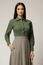 Camasa DY Fashion kaki cambrata din poplin cu croi cambrat, 1, dyfashion.ro