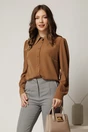 Camasa DY Fashion maro cu guler si inchidere cu nasturi, 1, dyfashion.ro