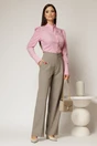 Camasa DY Fashion roz din poplin cu manseta cu butoniera, 3, dyfashion.ro